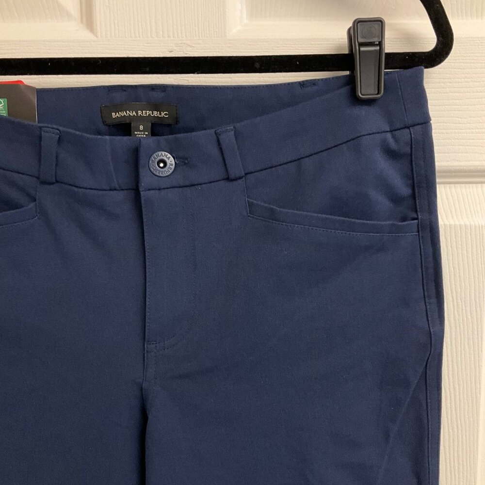 Banana Republic Womens Sz 8 Slim-Straight Midrise Navy Capri Stretch Career Pant - Picture 5 of 8